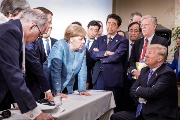 Merkel und Trump 2018 in Kanada FILES-GERMANY-POLITICS-MERKEL
