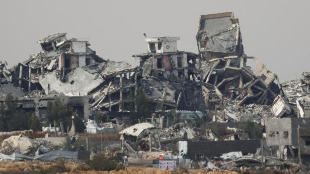 A general view of destruction in North Gaza, as seen from the Israeli side of the Israel-Gaza border
