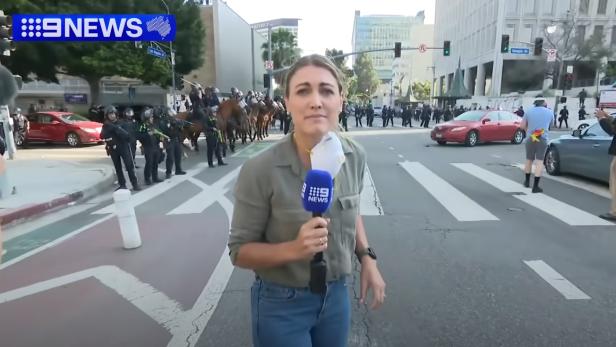 Lauren Tomasi bei ihrer Live-Schalte im TV.